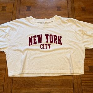 Aeropostale White Crop Boyfriend Tee